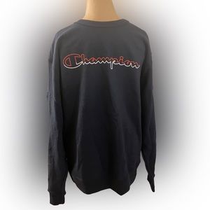 Champion Men's Authentic Athleticwear Logo Crew Sweatshirt Navy Blue NWT Medium